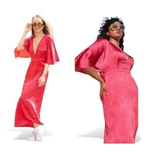 Fe NOEL X TARGET. LTD EDITION NWT. Bat Sleeve, Flowy, Elegant Red Midi Dress.